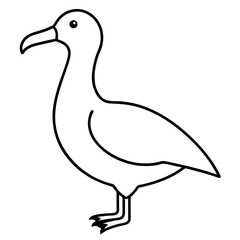 Minimalist Albatross Line Art Vector
