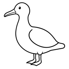 Minimalist Albatross Line Art Vector