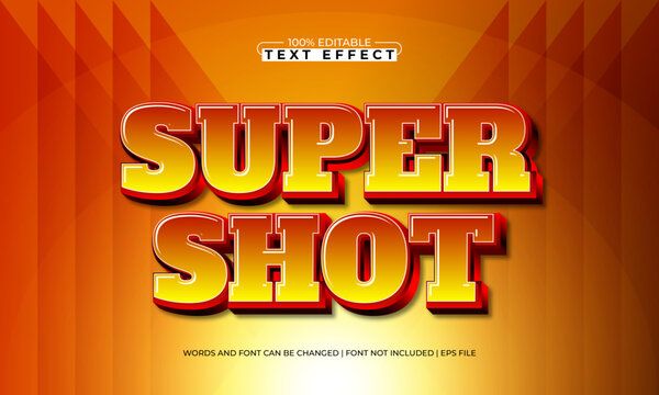super shot editable text effect with a game and ball text style