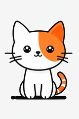 Obraz premium Sitting long haired cat looking aside. Full body portrait on transparent background.