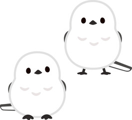 シマエナガのデフォルメイラスト