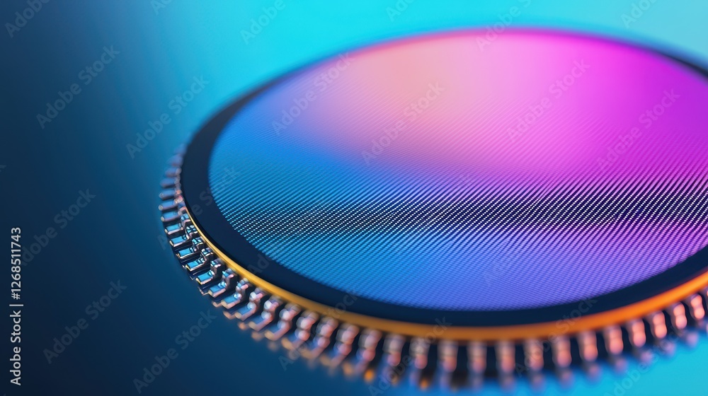 Poster abstract patterns of semiconductor wafer concept, abstract etchings on semiconductor wafer with shim
