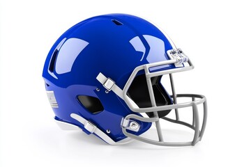 Fototapeta premium Blue football helmet, studio shot, white background, game day (1)