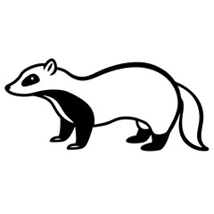 Minimalist Badger Line Art Vector