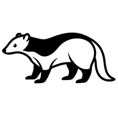 Minimalist Badger Line Art Vector