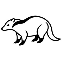 Minimalist Badger Line Art Vector