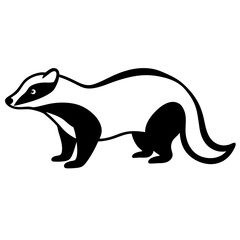 Minimalist Badger Line Art Vector