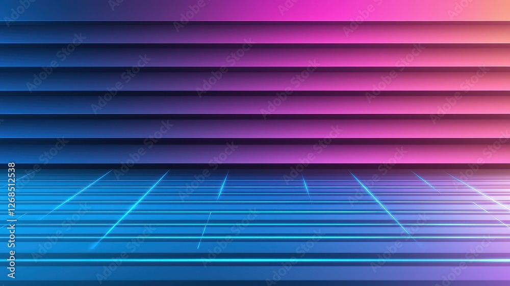 Poster abstract patterns of semiconductor wafer concept, vivid abstract design with glowing lines and grids