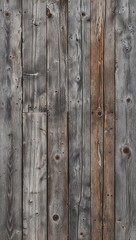 Obraz premium The planks are weathered, showcasing a variety of gray and brown tones, with visible grain patterns and knots. The texture is rough, indicating age and exposure to the elements. 
