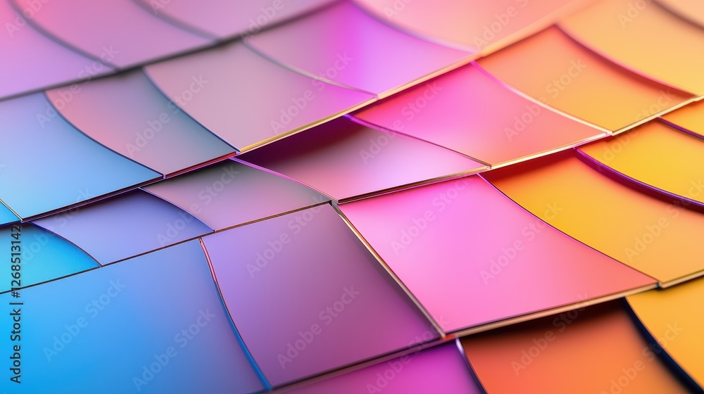 Poster abstract patterns of semiconductor wafer concept, abstract pattern design featuring colorful etched 