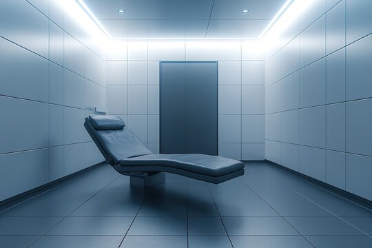 Urgery room, cleacing wall and seat with dramatic lighting
