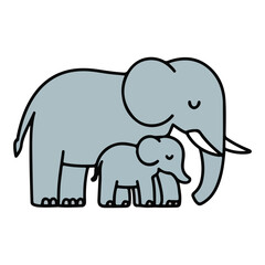 Fototapeta premium mom and baby elephant vector