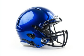 Fototapeta premium Blue football helmet, studio shot, white background, sport