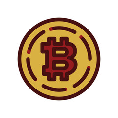 Obraz premium Gold Coin with Bitcoin Icon