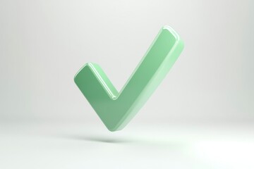 3D Green Checkmark on White Background