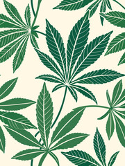 Green cannabis leaf pattern isolated