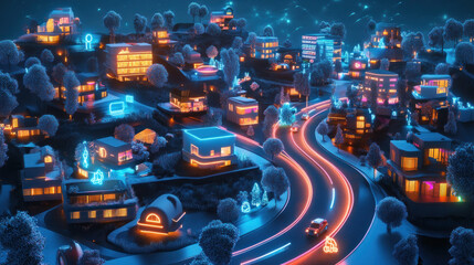 Futuristic Night Cityscape