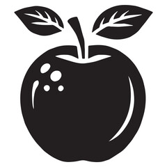 An apple black vector illustration	