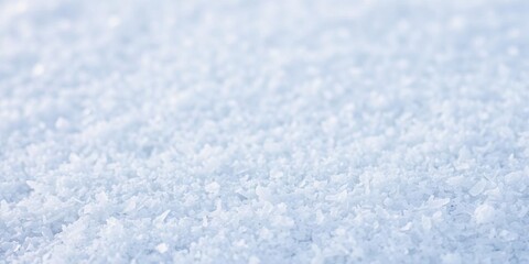 Obraz premium Panoramic close up view of snow and ice on the ground with a blurred bokeh background, frost, Winter, chilly