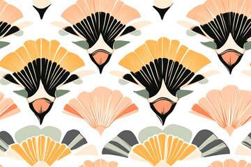 Seamless pattern from seashells. Seashells in pastel colors on a white background. Vector