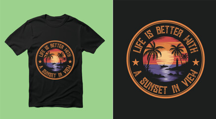 vintage sunset t-  shirt design