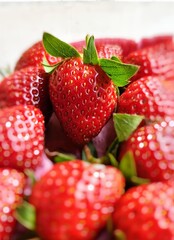 fresh strawberries on a white background