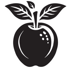 An apple black vector illustration	