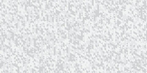 Abstract geometric white and gray background seamless mosaic and low polygon triangle texture wallpaper. Triangle shape retro wall grid pattern geometric ornament tile vector square element.	