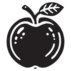 An apple black vector illustration	