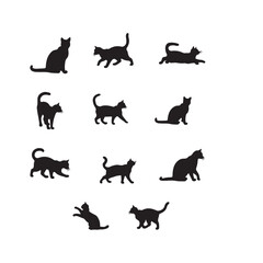 Collection of Cat Silhouettes &ndash; Animal Vector Illustrations for Projects .