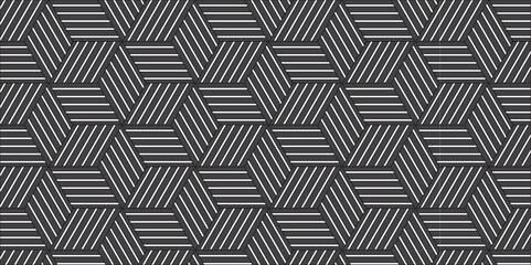 Abstract seamless pattern with triangles patterns. Abstract geometric ornament art metallic line. Textile fabric wallpaper vintage print elements. 
