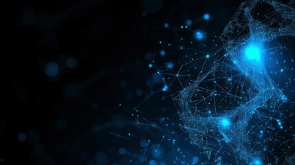 Abstract Digital Network Connection, Futuristic Technology Background