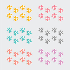 Colorful Paw pattern background