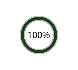 100% Circular Progress Bar - Fully Complete Loading Indicator - Vector AI File