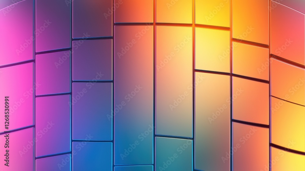 Poster abstract patterns of semiconductor wafer concept, intricate abstract patterns with glowing gridlines