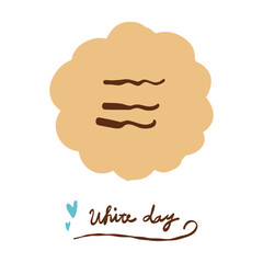 ホワイトデーに使える手描きのシンプルビスケットイラストアイコン