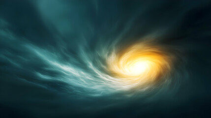 Obraz premium Swirling Dark Clouds and Golden Light Vortex