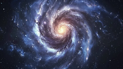 Obraz premium Spiral galaxy with vibrant colors and stars, showcasing cosmic beauty and depth in universe