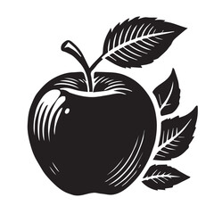 An apple black vector illustration	