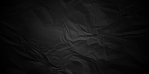 Fototapeta premium Abstract black crushed crumpled paper background. old paper wrinkle texture pattern. cardboard wrinkled arts craft and Seamless white crumpled paper. 