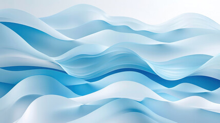 Fototapeta premium Abstract blue waves create serene and calming background, perfect for various design projects. smooth curves and gradients evoke sense of tranquility and fluidity