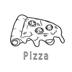 vector illustration of a pizza colouring page for kids and adult