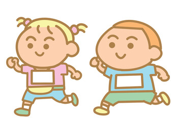 Kids running with friend