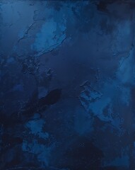 abstract style artwork featuring a textured, deep blue background. The surface appears to have a rough, painted texture with varying shades of blue, ranging from dark navy to lighter azure tones.