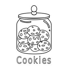 Jar of cookies coloring page for kids and adult