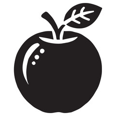 An apple black vector illustration	