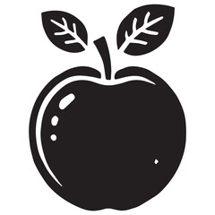 An apple black vector illustration	