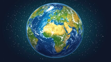 Fototapeta premium Earth Orbiting Space Stars