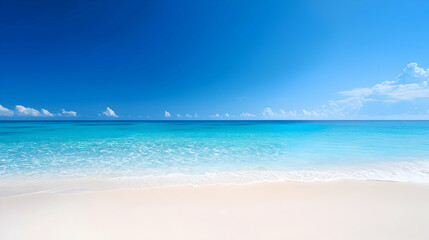 Fototapeta premium Tranquil Blue Ocean and White Sand Beach Scene