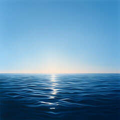 Obraz premium Tranquil Blue Ocean at Sunrise
